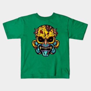 Predatory monster skull zombie illustration Kids T-Shirt
